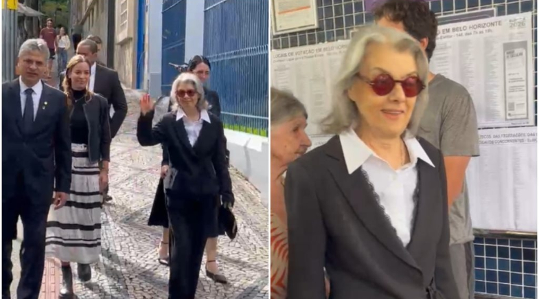 Ministra Cármen Lúcia vota em colégio de BH e é aplaudida por eleitores | Foto: Fábio Galdino/BHAZ