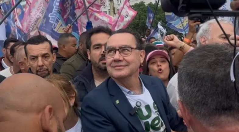 O candidato à Presidência Augusto Cury (Avante) em ato no Rio de Janeiro | Paula Freitas/VEJA