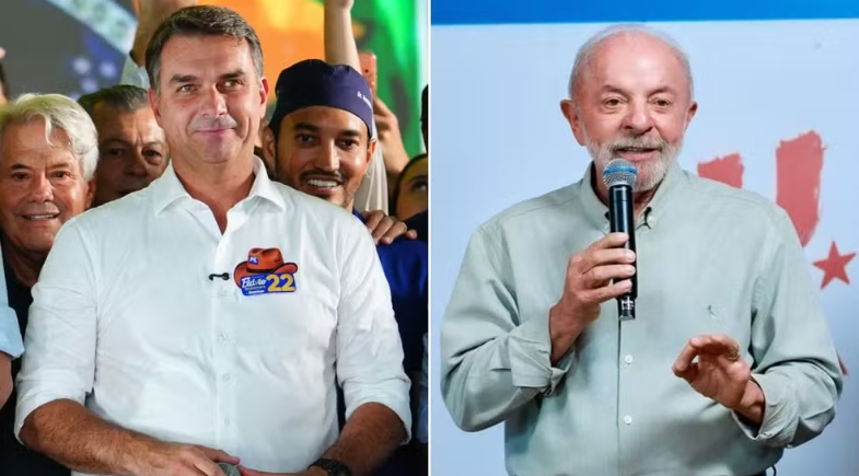 Flávio Bolsonaro (PL) e Lula (PT), que disputam o segundo turno presidencial no dia 25 de outubro | Foto: Vittor Sales e Ricardo Stuckert