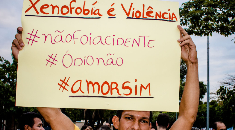 Protesto contra a xenofobia em Boa Vista | Foto: Yolanda Mêne/Amazônia Real