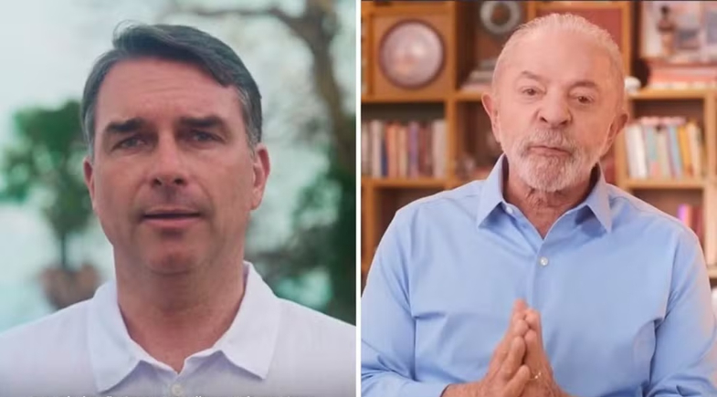 Flávio Bolsonaro e Lula | Reprodução