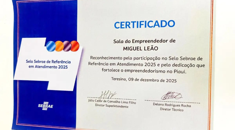 Sala do Empreendedor de Miguel Leão é reconhecida pelo Sebrae