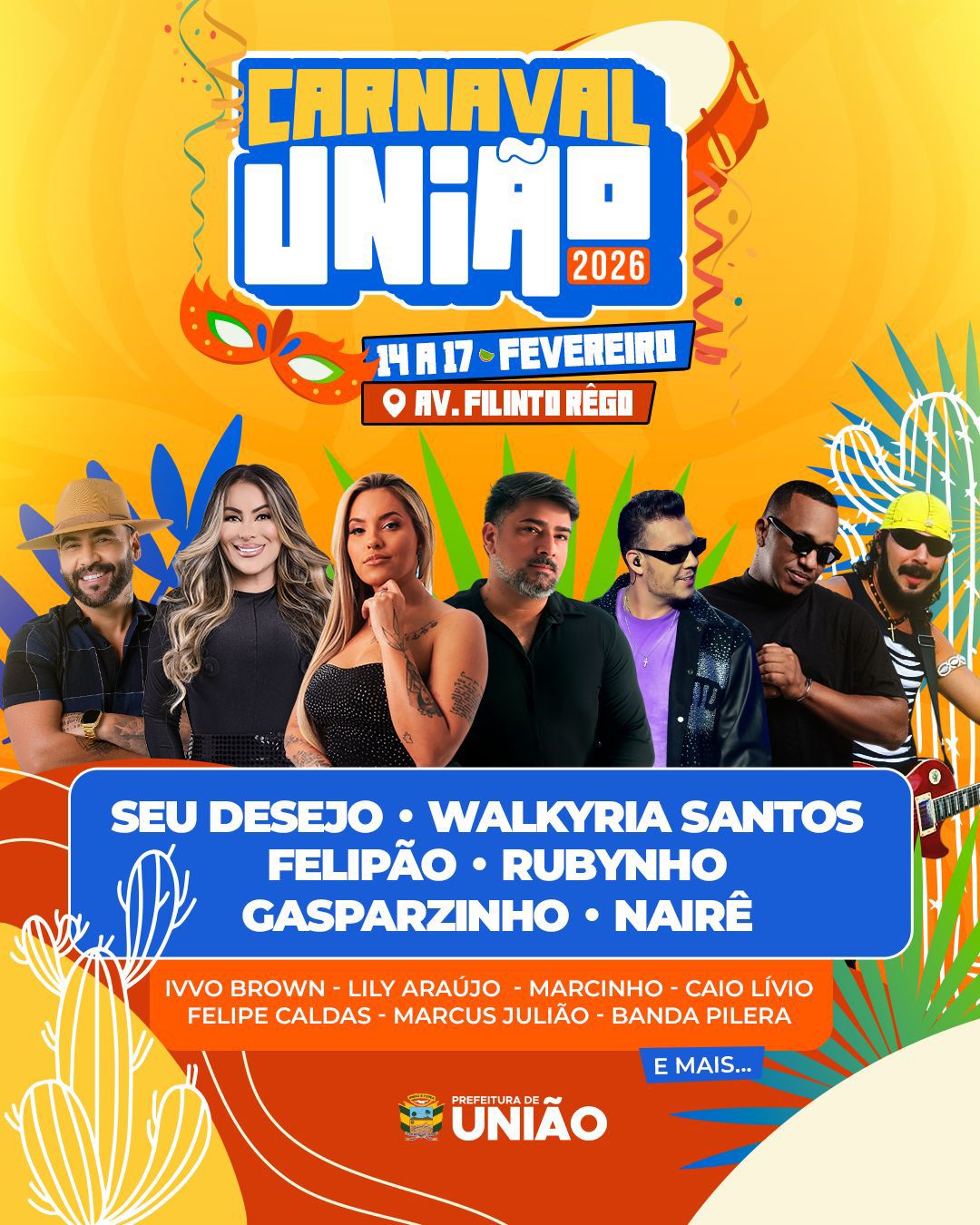 Carnaval de União 2026 terá quatro noites de festa; veja atrações e alertas - Imagem 2