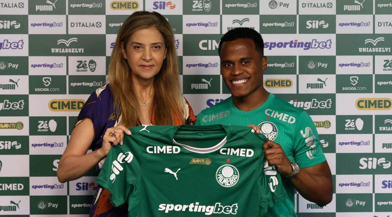 Jhon Arias em apresentação no Palmeiras  | Foto: Reprodução/Palmeiras