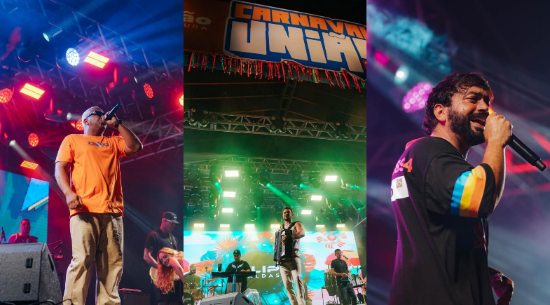 Felipe Caldas e grandes atrações marcam terceira noite do Carnaval de União 2026