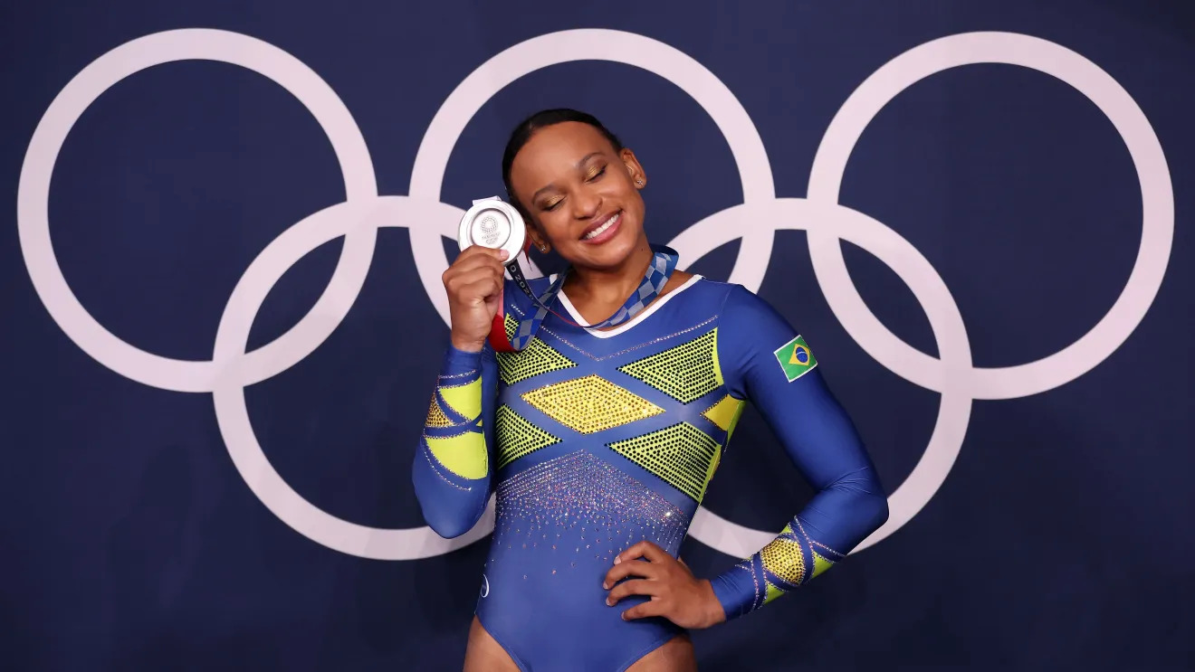Rebeca Andrade conquistou medalha de prata no individual geral na Olimpíada de Tóquio | Jamie Squire/Getty Images