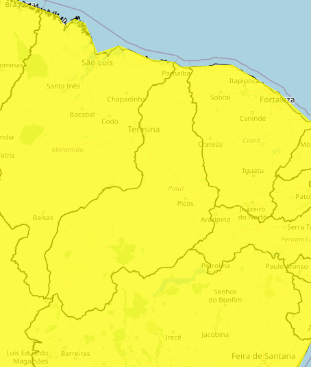 Alerta amarelo./Foto: INMET