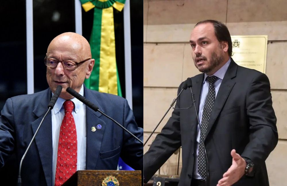 Foto: Esperidião Amin e Carlos Bolsonaro, candidatos do PL ao Senado - Reprodução/Internet