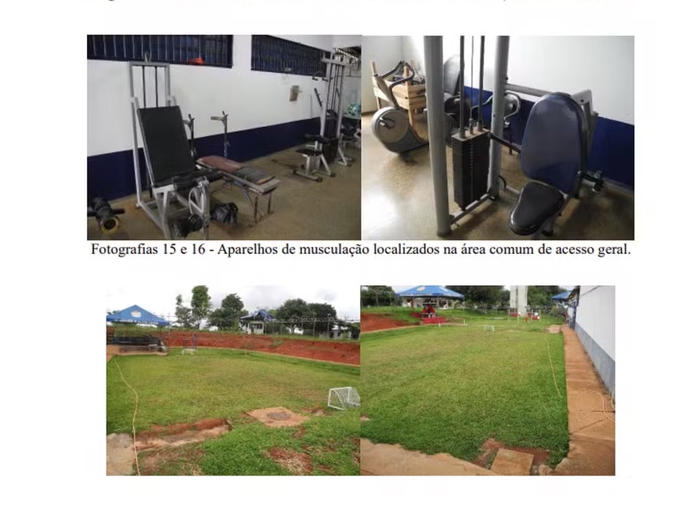 Bolsonaro e outros presos têm acesso a aparelho de musculação e campo de futebol - Foto: Reprodução
