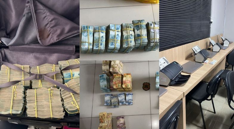 Dinheiro apreendido.  | PFPI