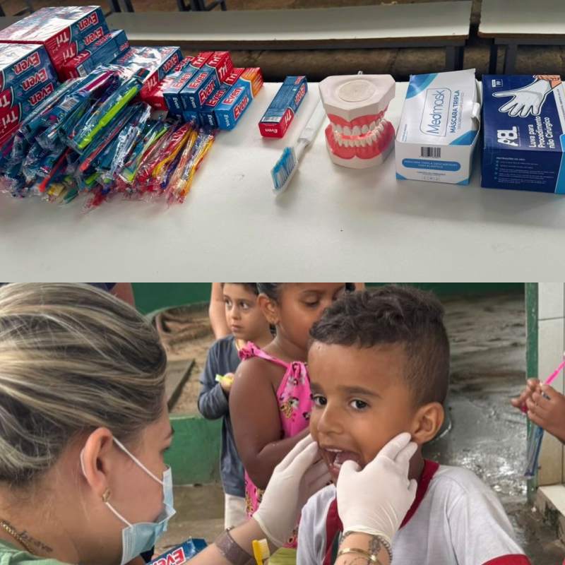 Alunos recebem orientações e atendimentos de saúde bucal nas escolas - Foto: Prefeitura de Castelo do Piauí