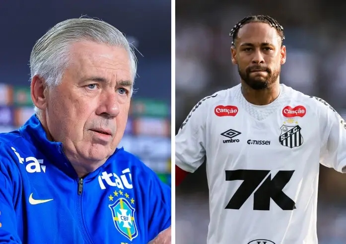 Carlo Ancelotti e Neymar - Fotos: Buda Mendes//Alexandre Schneider/Getty Images