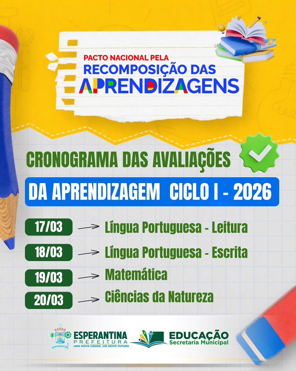 Secretaria Municipal de Educação divulga cronograma do Ciclo I de avaliação da aprendizagem 2006 - Imagem 1