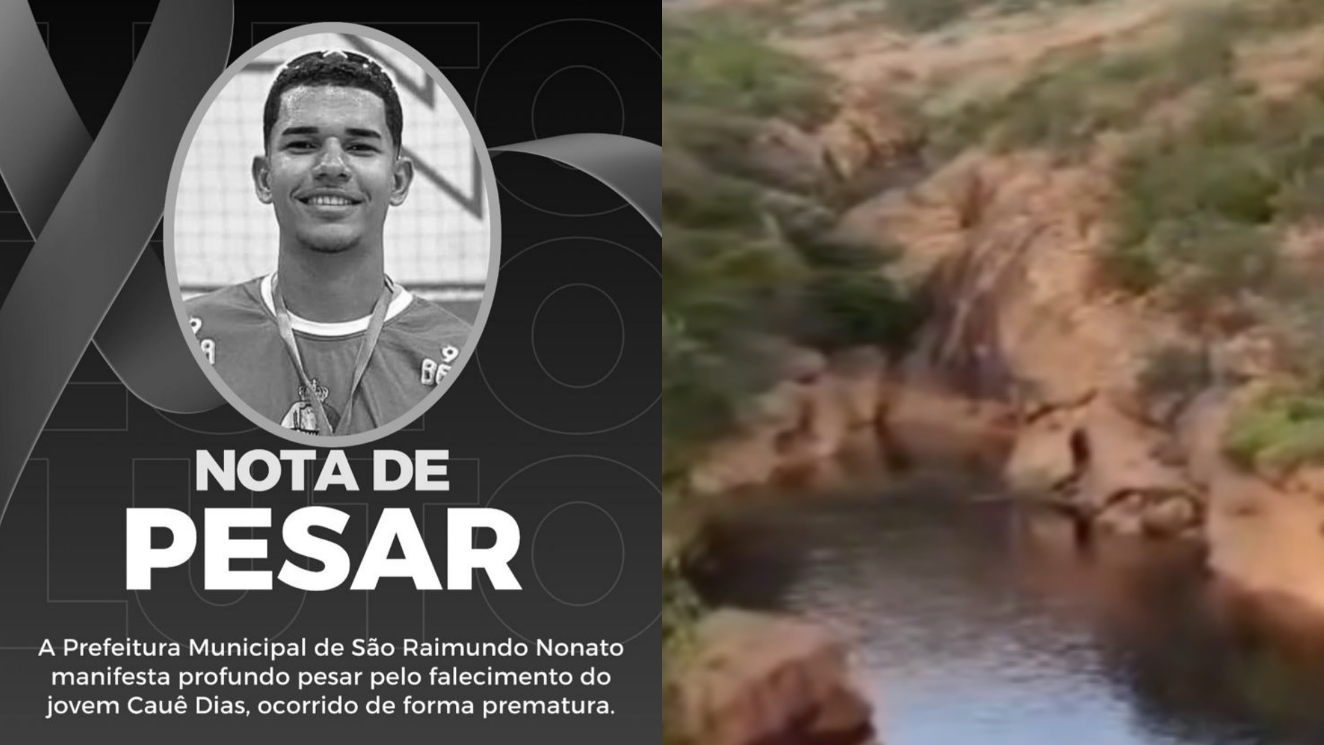  Prefeitura Municipal de São Raimundo Nonato manifestou pesar pela morte do jovem Cauê Dias (Foto: Reprodução/ Redes sociais)