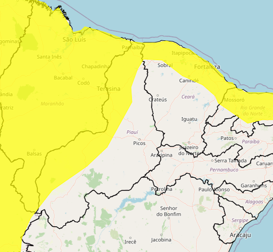 Alerta de chuvas intensas até domingo (15)./ Foto: Inmet