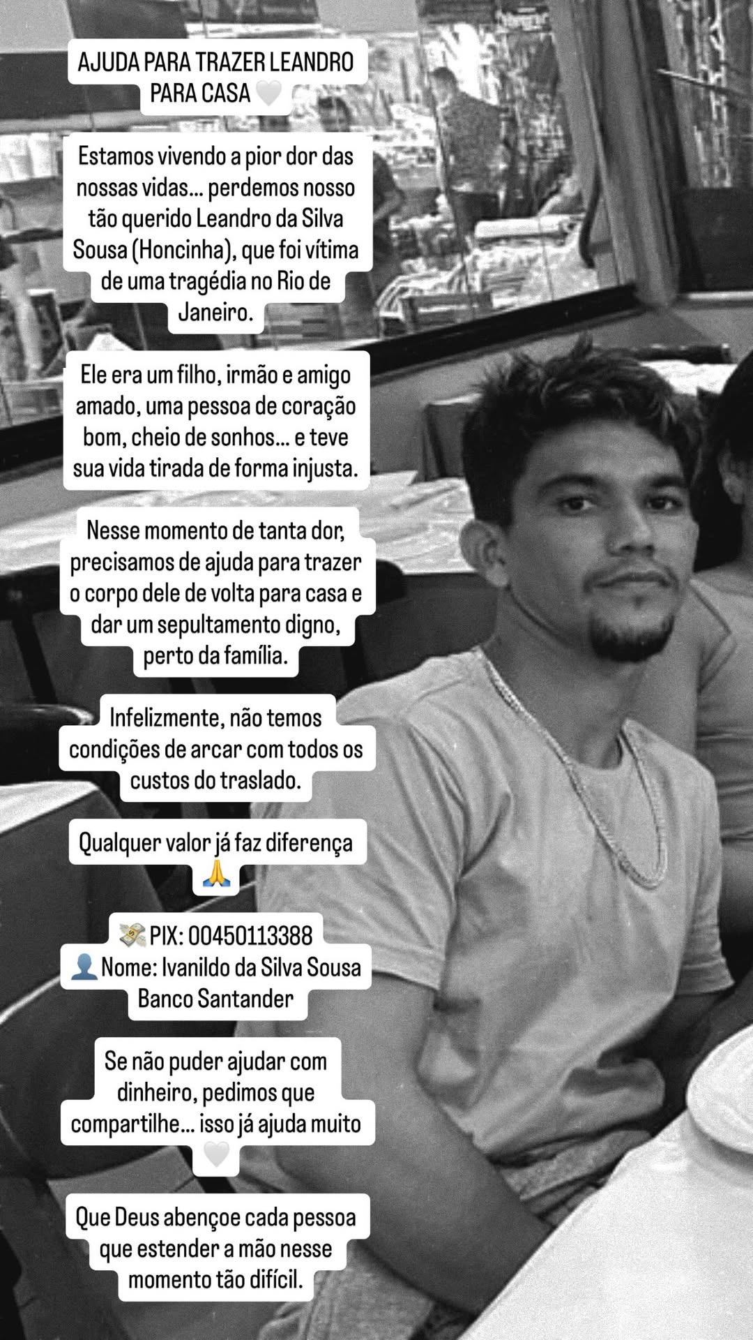 Doações podem ser feitas por pix./Foto: Reprodução 