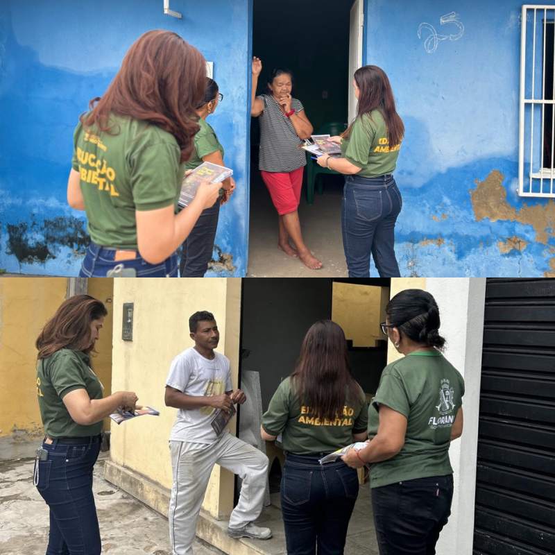 Ação educativa da Prefeitura de Floriano orienta moradores e comerciantes sobre o descarte correto de resíduos - Foto: Prefeitura de Floriano