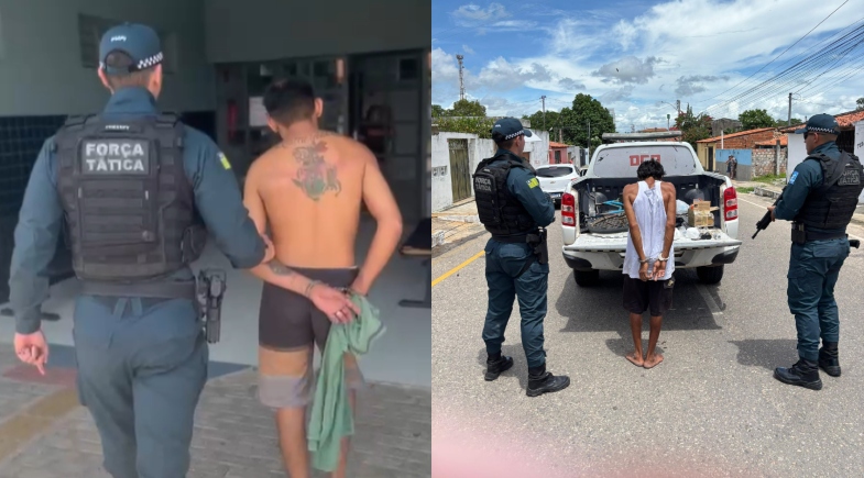 Suspeitos presos em Parnaíba | FOTO: 27º BPM