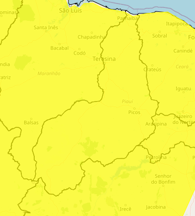 Alerta de perigo potencial./Foto: Inmet