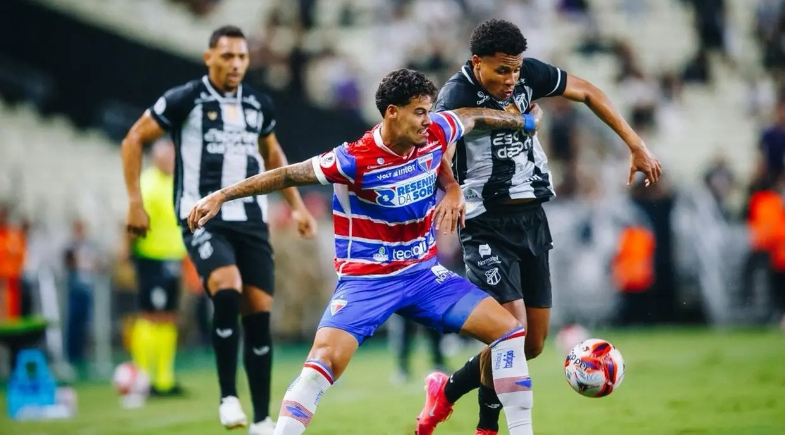 Lucas Emanoel e Lucca marcaram os gols do empate em 1 a 1 na primeira partida da grande final do Campeonato Cearense |  Ismael Soares/SVM