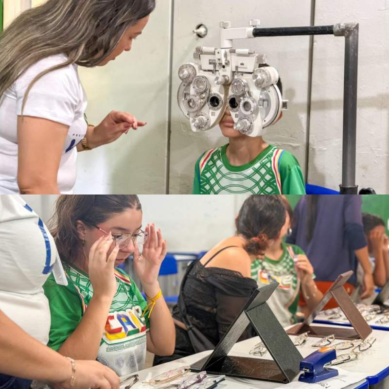 Estudantes da rede municipal participam de atendimento oftalmológico - Divulgação/ASCOM