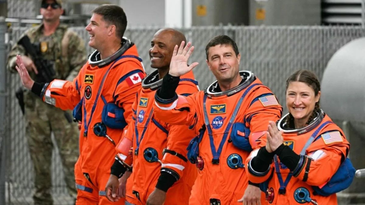 Foto: Reprodução/AFP - Tribulantes da missão Artemis II