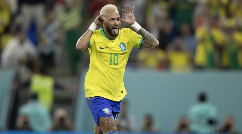 Neymar comemora gol marcado pela seleção brasileira | Foto: Lucas Figueiredo / CBF