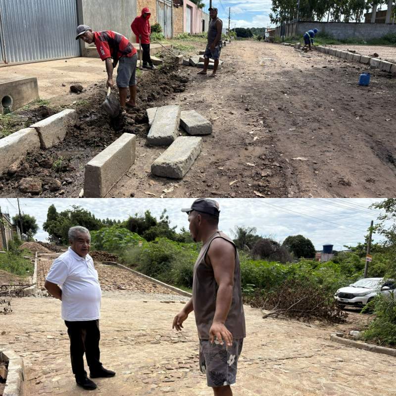 Prefeitura de Esperantina acelera pavimentação e transforma ruas do bairro Novo Milênio - Divulgação/ASCOM