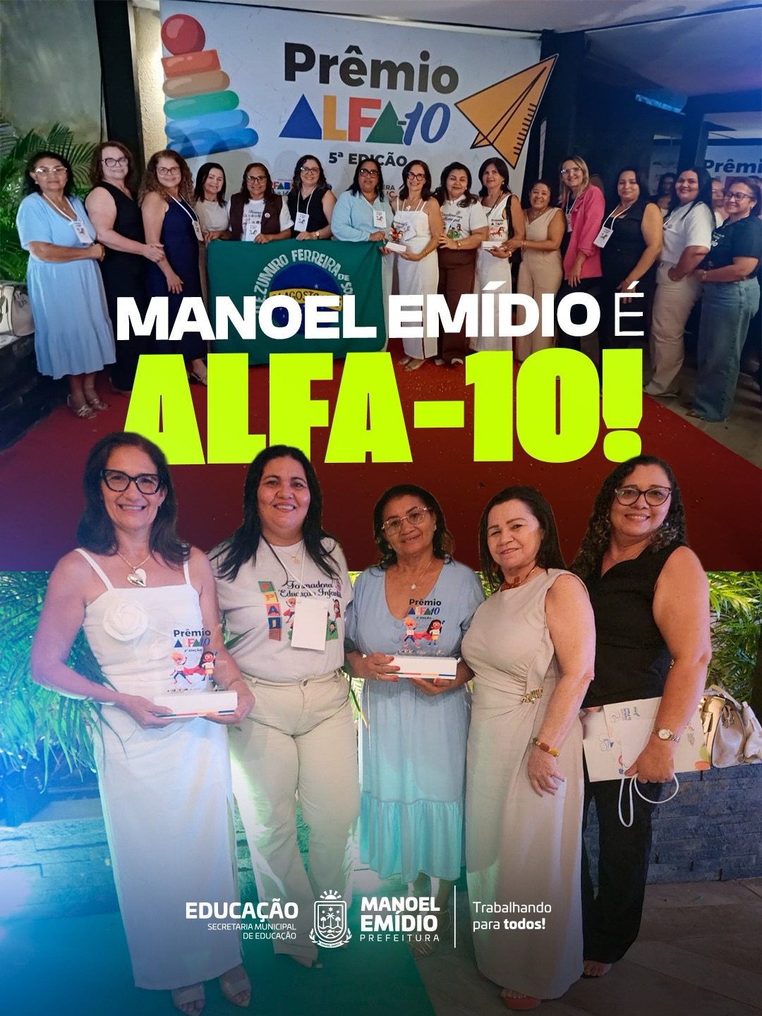 Manoel Emídio é reconhecido com Prêmio Alfa-10 2025 e reforça avanços na educação municipal - Foto: Prefeitura de Manoel Emídio 
