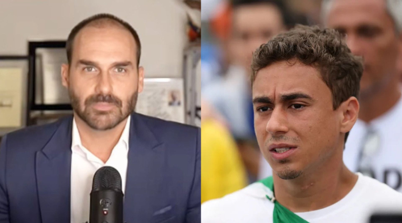 Eduardo Bolsonaro discute com Nikolas Ferreira nas redes sociais | Fotos: Reprodução/YouTube Câmara // Hugo Barreto/Metrópoles