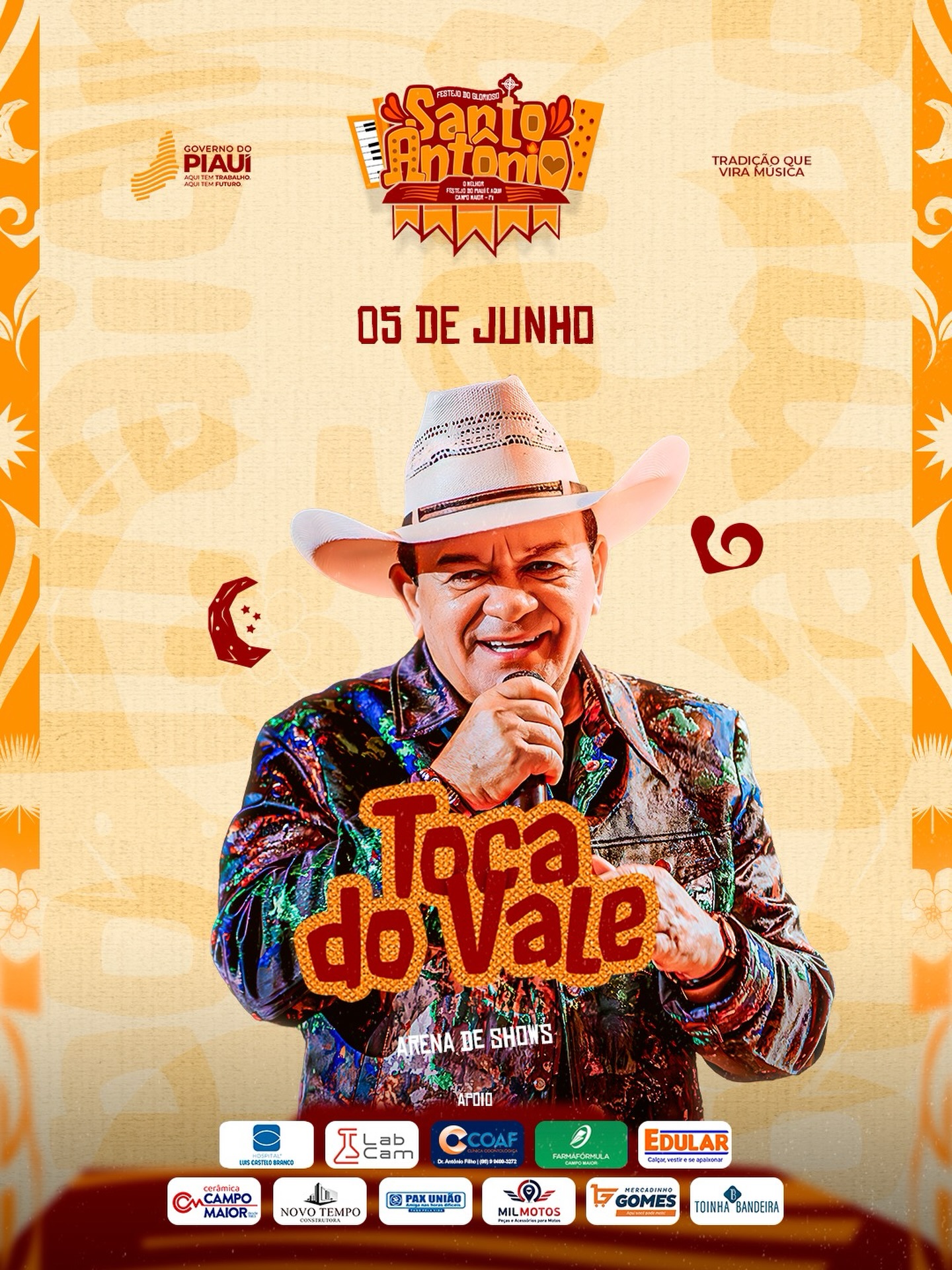 Festejos de Santo Antônio terão shows de Nattan, Toca do Vale e outras atrações em Campo Maior - Divulgação/ASCOMFestejos de Santo Antônio terão shows de Nattan, Toca do Vale e outras atrações em Campo Maior - Divulgação/ASCOM