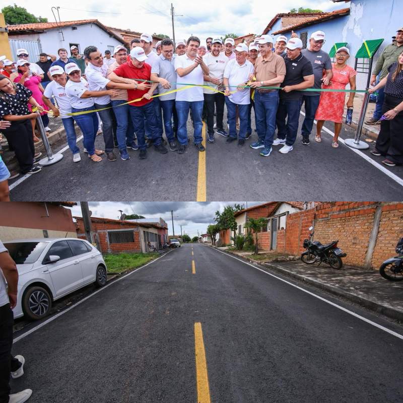 Rafael Fonteles inaugura obras de pavimentação em Hugo Napoleão - Foto: Geirlys Silva 