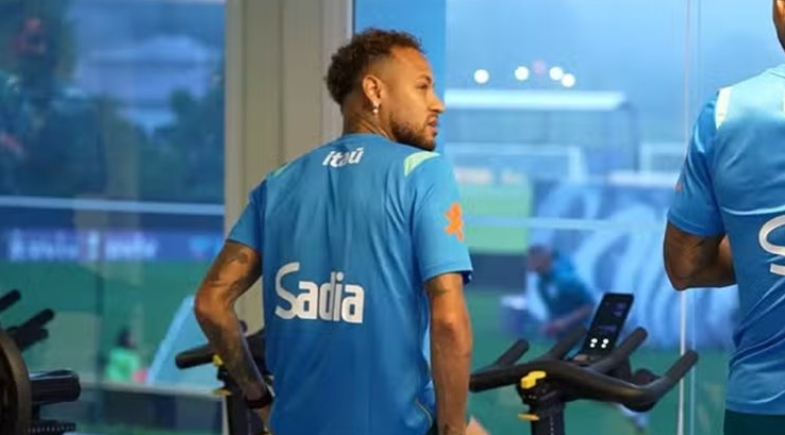 Neymar e Danilo não participaram do treino da Seleção nesta quarta-feira na Granja Comary | Foto: Reprodução/CBF TV