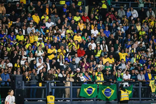 Torcida do Brasil em amistoso contra o Japão — Foto: Ari Ferreira/Red Bull Bragantino