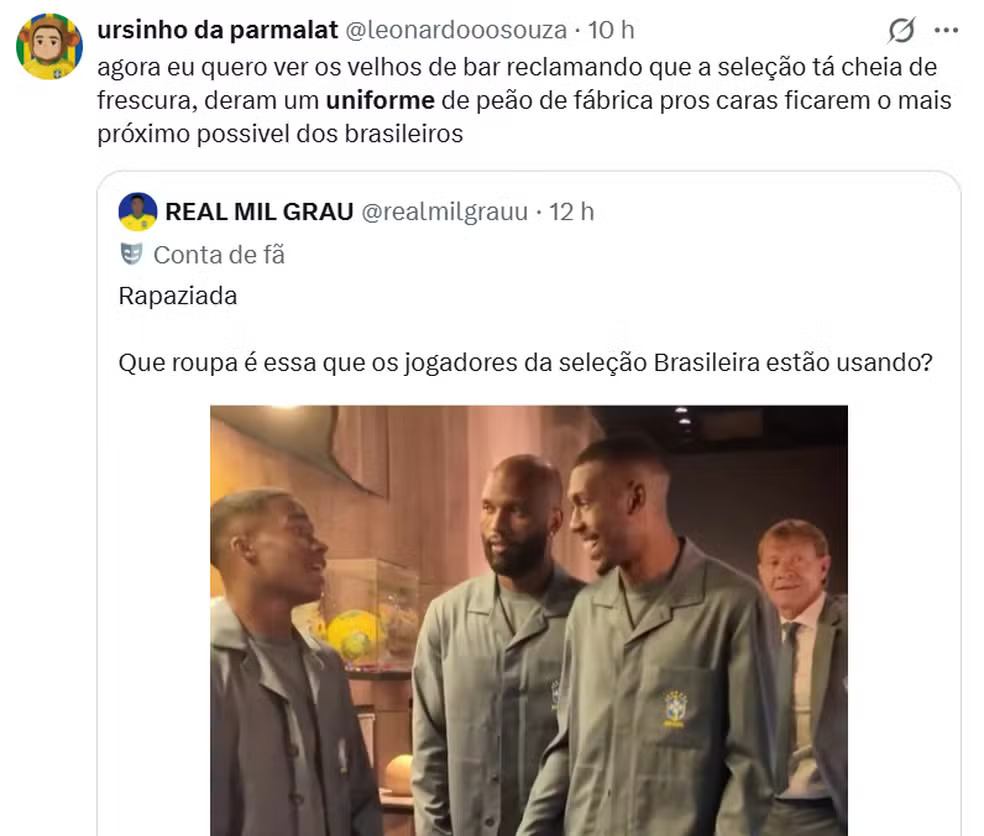 Uniforme da Seleção em viagem para a Copa vira meme nas redes sociais; veja - Imagem 4