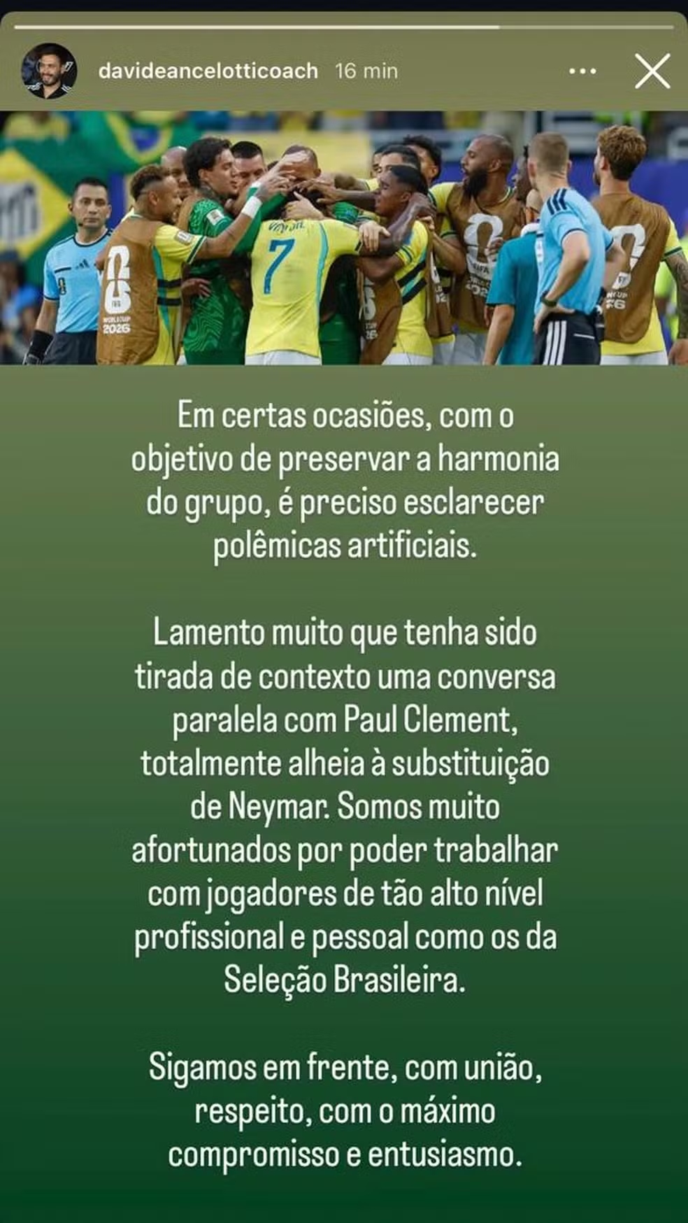 Davide Ancelotti sobre polêmica por suposto gesto em relação a Neymar | Foto: Reprodução