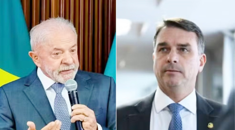 Presidente Luiz Inácio Lula da Silva (PT) e senador Flávio Bolsonaro (PL-RJ) | Reprodução