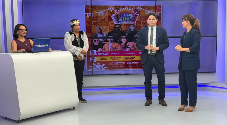 Prefeita Ivanária Sampaio divulga programação do São João da Esperança 2026 em visita à TV Meio Norte