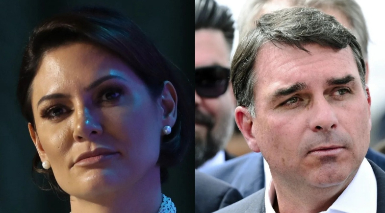Flávio e Michelle Bolsonaro  |  Reprodução/CNN Brasil