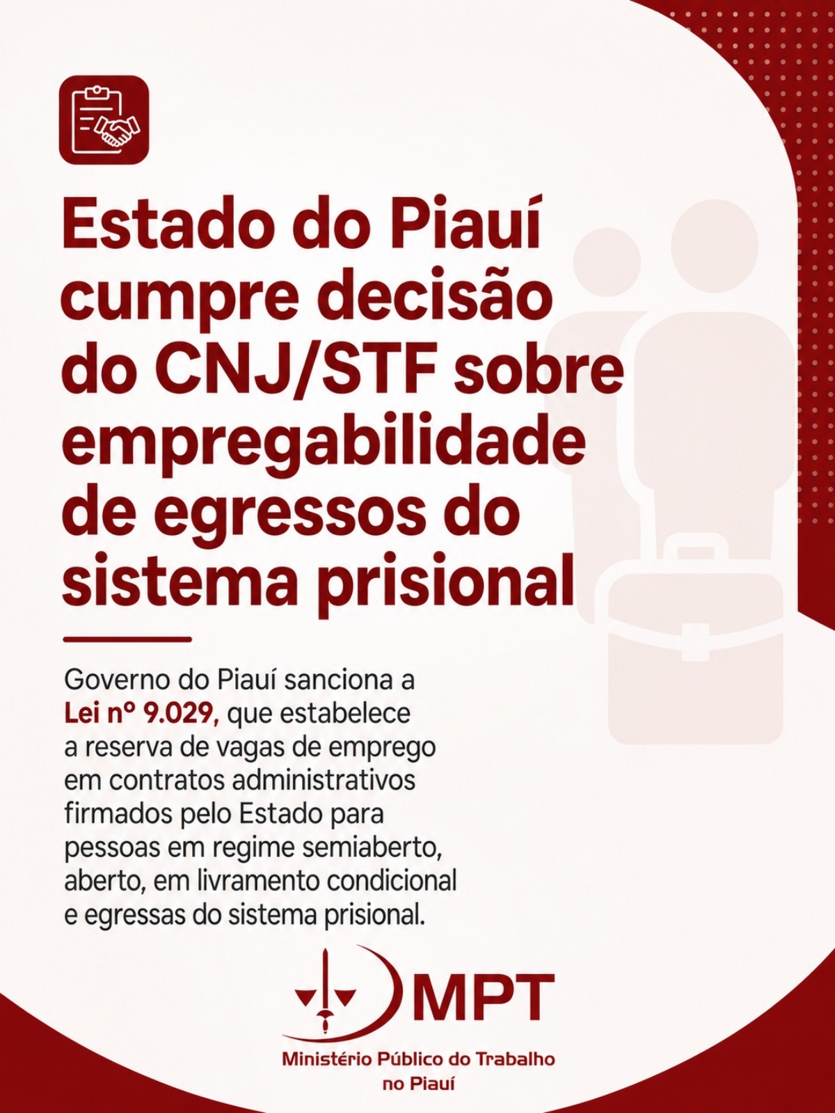 A nova lei amplia oportunidades de trabalho para pessoas egressas do sistema prisional e em regimes aberto e semiaberto em contratos firmados pelo Estado (Foto: Divulgação)