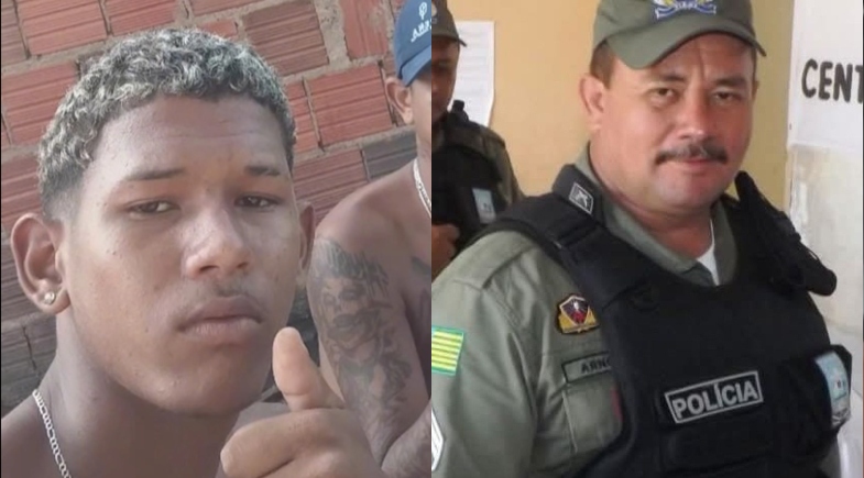 Oruan e o PM morto | FOTO: Reprodução