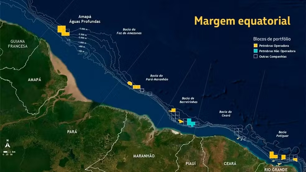 Margem Equatorial onde está localizada a Bacia Foz do Amazonas | Foto: Petrobras/divulgação