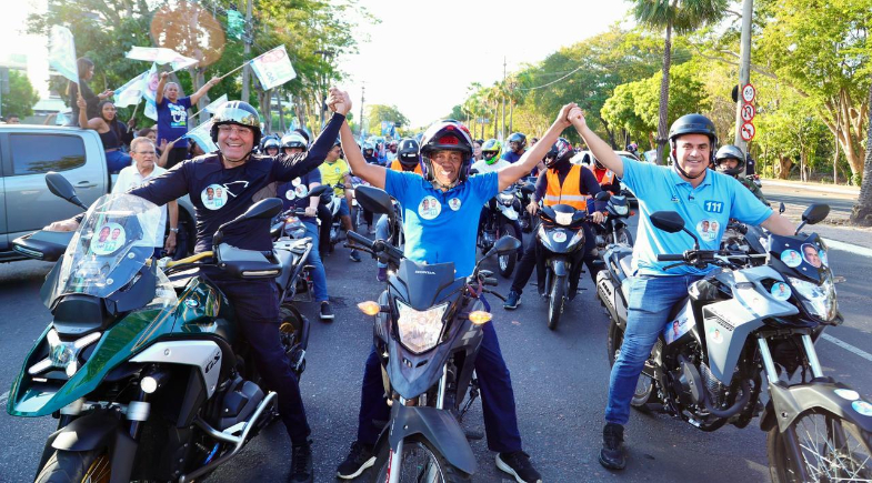 Joel, Jeová e Ciro realizam motociata pela zona norte de Teresina | Divulgação 