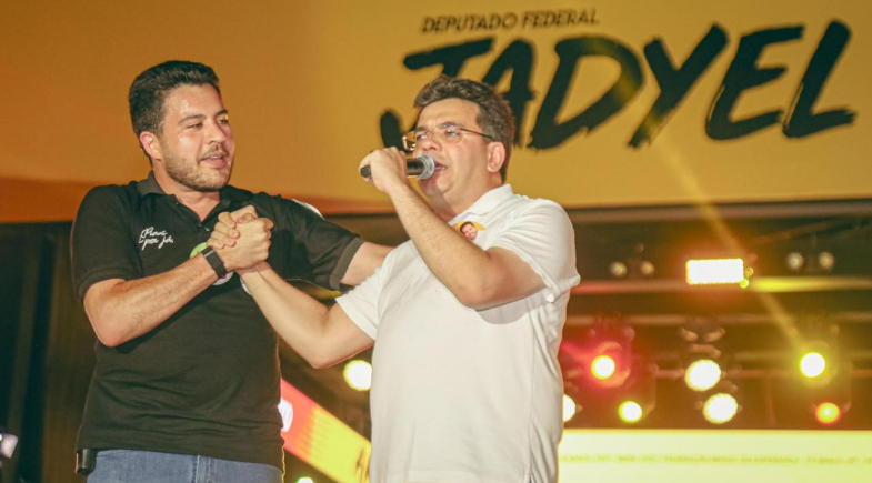 Rafael Fonteles durante lançamento da candidatura de Jadyel Alencar a deputado federal, neste domingo (30), em Teresina  | Reprodução