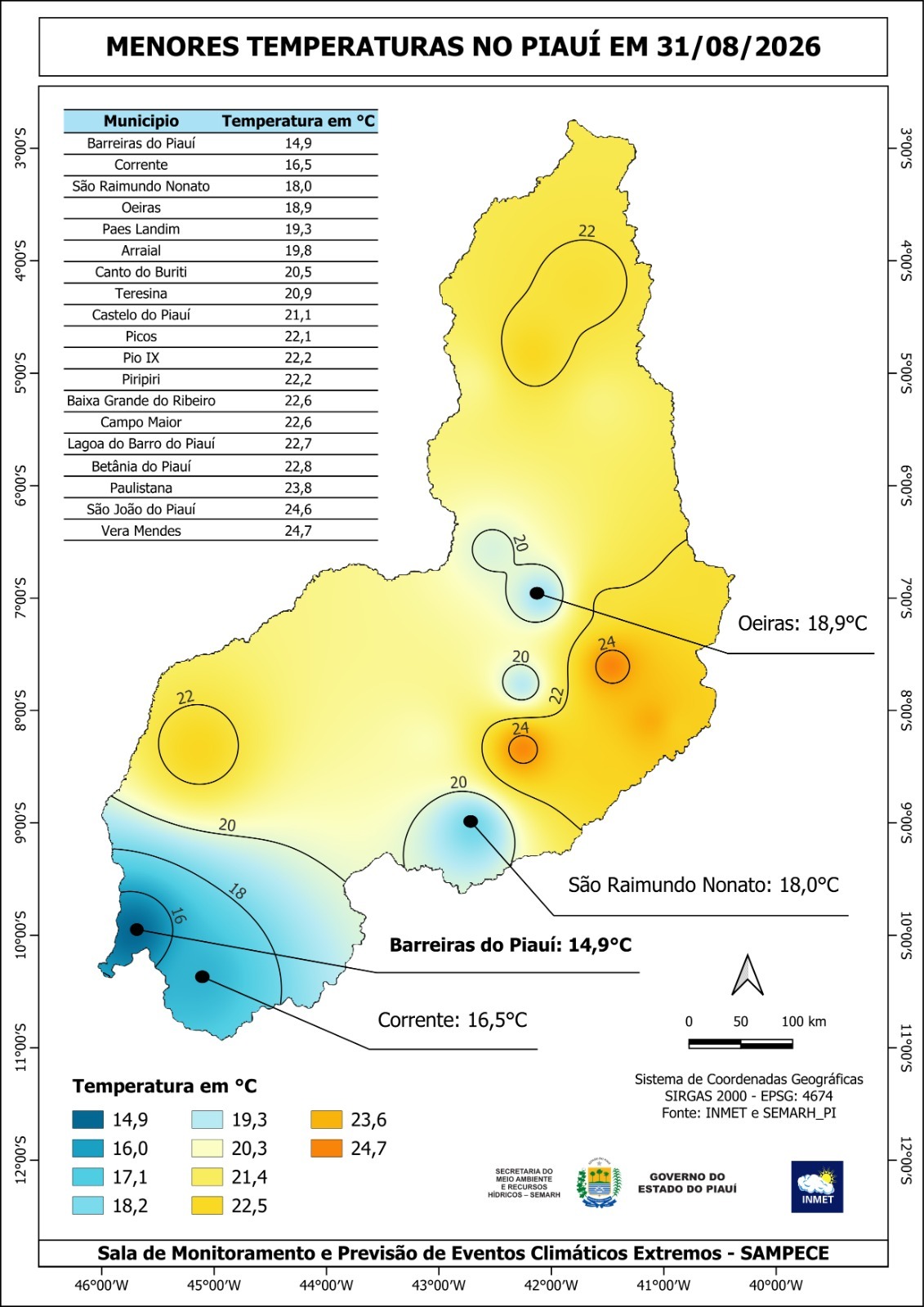 Do calor de 40°C ao frio de 14°C: cidades no Piauí registram virada brusca no tempo - Imagem 2