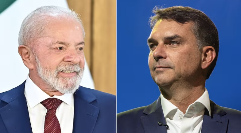 Lula e Flávio Bolsonaro | Reprodução