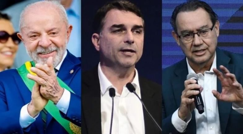 Datafolha, 1º turno: Lula, 40%; Flávio Bolsonaro, 36% e Cury, 5% | Reprodução