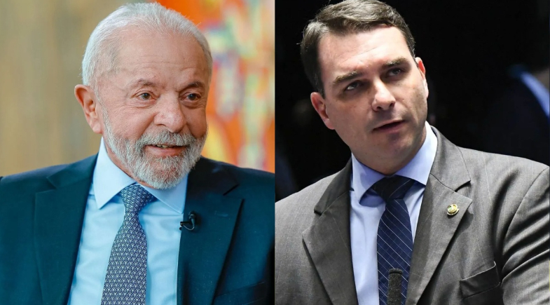 Lula e Flávio Bolsonaro | Reprodução