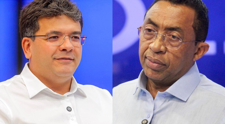 Rafael Fonteles e Joel Rodrigues durante participação em sabatinas na TV Meio Norte | Raíssa Morais/Meio News