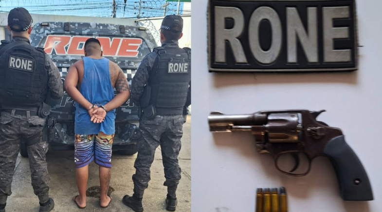 Segundo a Polícia Militar, o homem, identificado pelas iniciais J. B. F. M., foi abordado pelos policiais após ser localizado em situação considerada suspeita. | Divulgação RONE